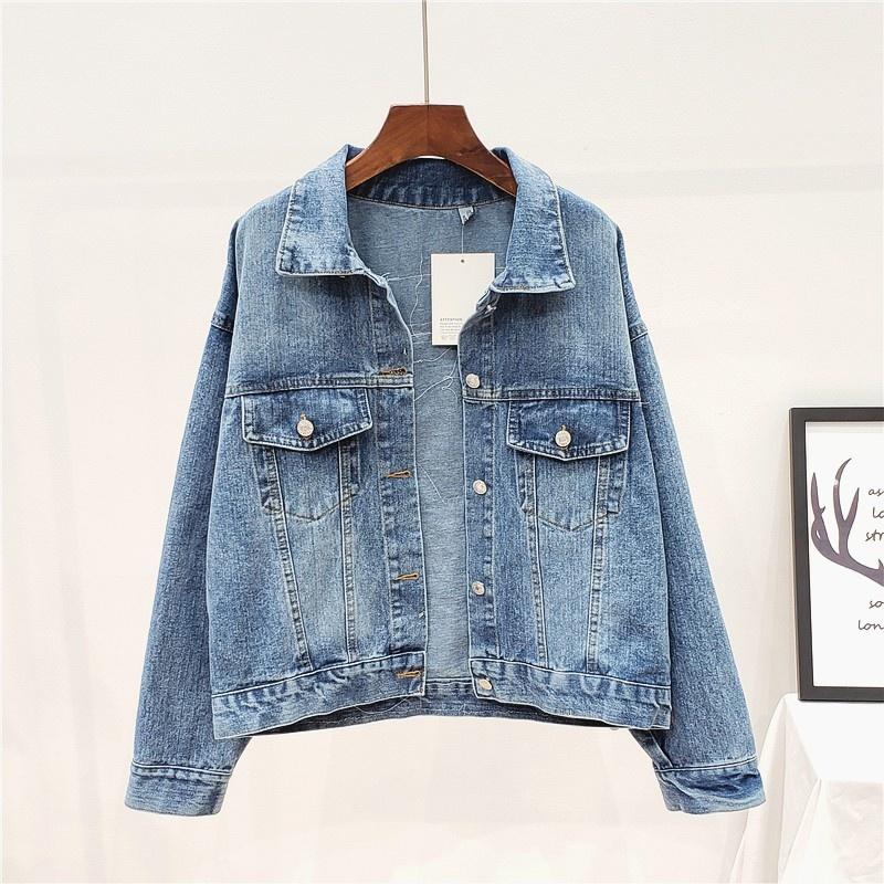 

Women's Jackets Oversized Harajuku Women Loose Denim Jacket Vintage Boho Embroidery Jean Streetwear Female Boyfriend Cowboy Outwear Coat, Black;brown
