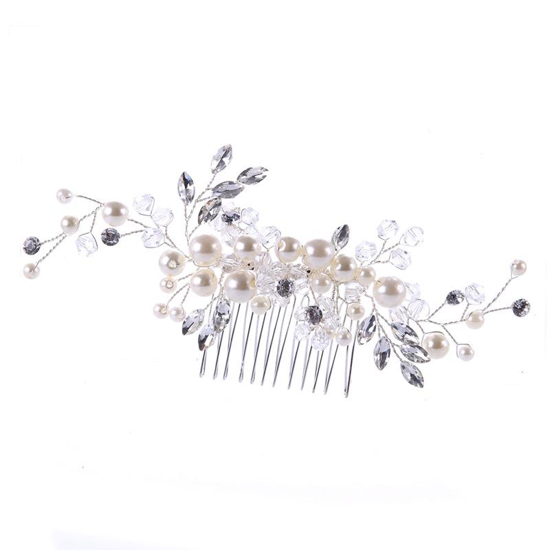 

Headpieces Wedding Bridal Bridesmaid Combs Tiaras Silver Handmade Rhinestone Pearl Headbands Luxury Hair Accessories Headpiece Tiara