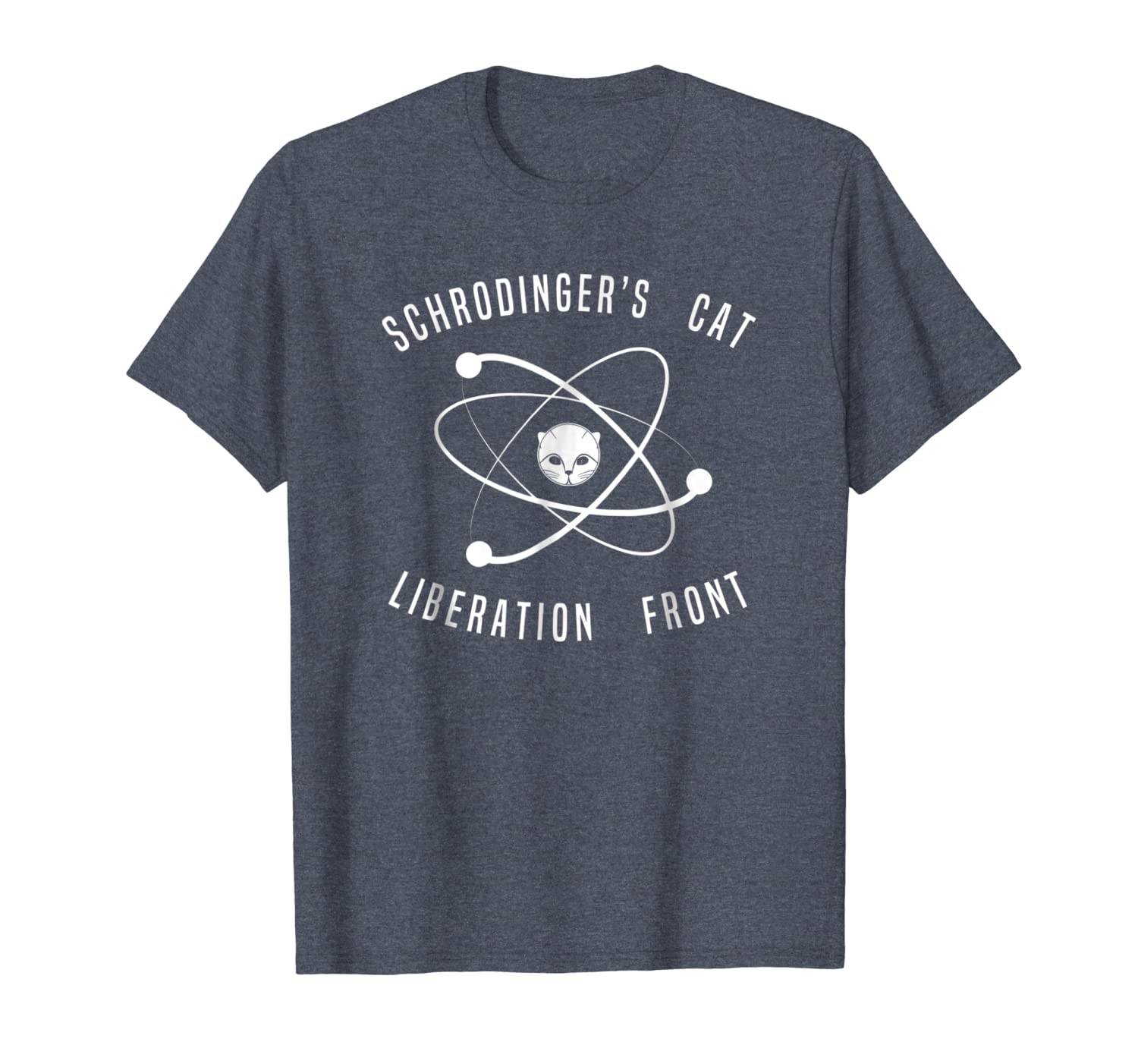 

schrodingers cat shirt, atom kitten science tee apparel, White;black