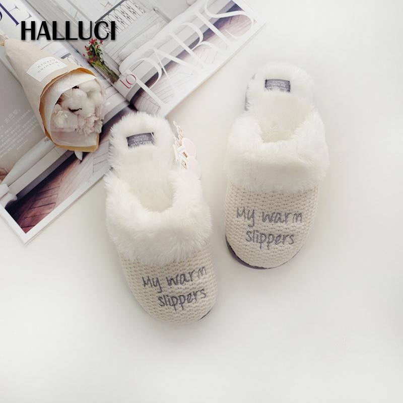 

Slippers Winter Thicken Warm Home Shoes Woman Keep Casual Retro House Bedroom Non-slip Women, Black