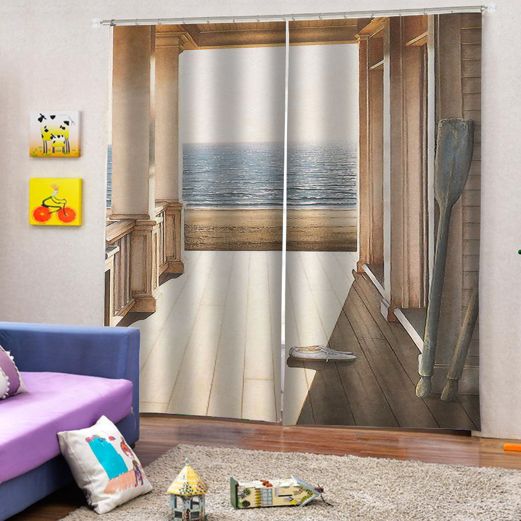 

balcony curtain Window Drapes Luxury 3D Curtains For Living room Hotel Home Cortinas, As show