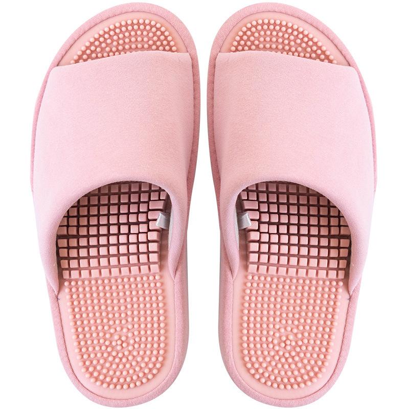 

Slippers Massage For Men Women Cotton&linen Heighten Shoes Summer Indoor/Outdoor Non-slip Thick Bottom, Beige