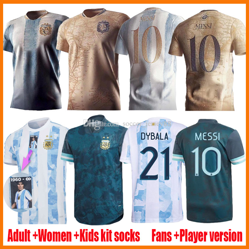 

2021 Argentina Home away Soccer Jerseys fans player version MEN kids kits 20 21 22 200th MESSI DYBALA Football Shirt AGUERO ICARDI Maradona camiseta de futbol, Kids home kit