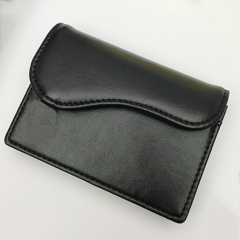 

2022 Brand designed saddle card holder with sheepskin imitation Small size 4color 122701, Wine red