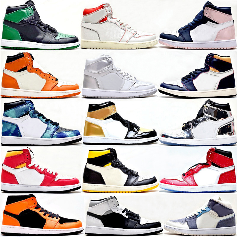 

Basketball Shoes 1s Man Woman Mens Sneakers High Sports Bordeaux Gold Toe UNC Turbo Green Shadow Pine Green Seafoam Atmosphere Black White Men Women Trainers, 24