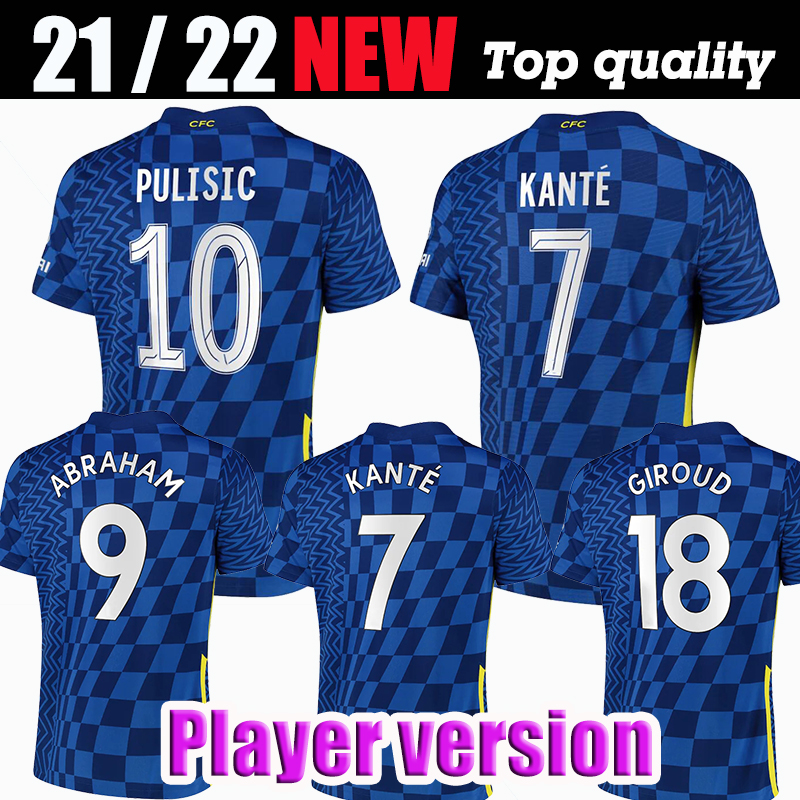 

Player version 21 22 soccer jerseys blue HOME GIROUD ABRAHAM WERNER HAVERTZ CHILWELL ZIYECH 2021 2022 PULISIC Camiseta KANTE MOUNT, 20/21 home