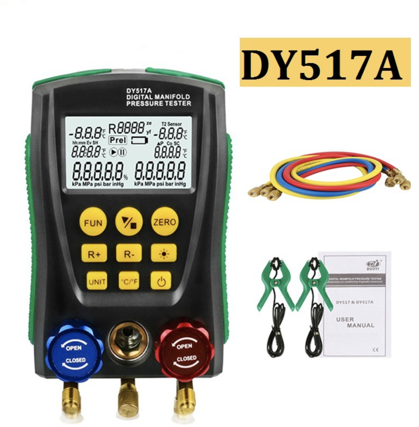 

Digital Pressure Gauge DY517A Refrigeration Manifold Digital