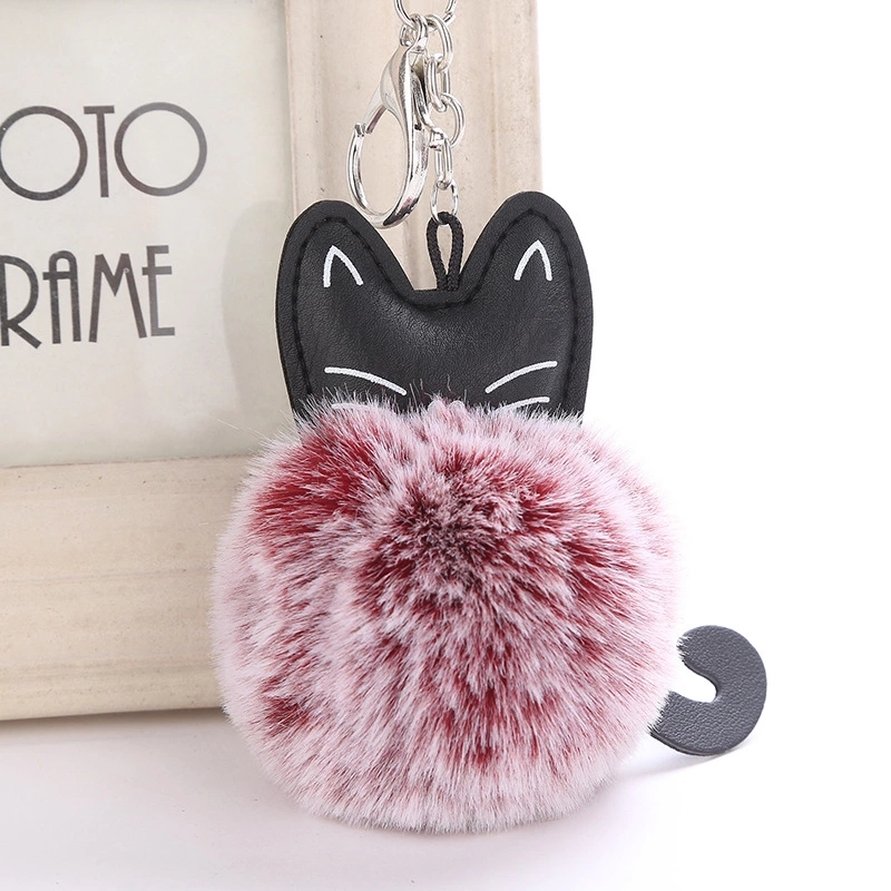 

Cute Fur Ball Keychain Cat Soft Pompom Animal Tail Hair Ball Car Keychain Ladies Car Bag Accessories Key Ring Mom Gift Llaveros