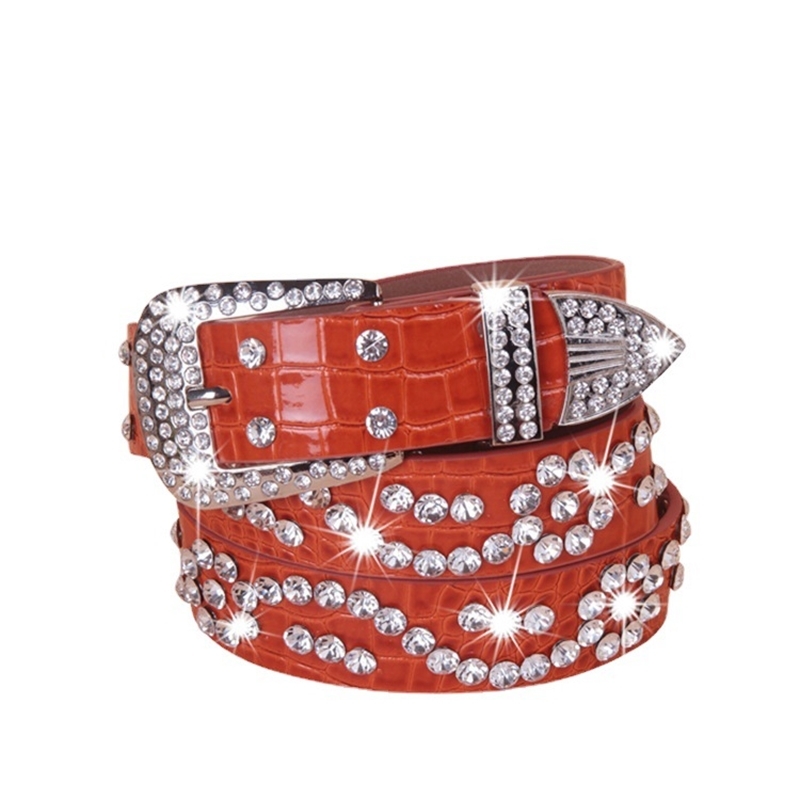 

Designer belts 2023 new circle flower women's fashion crystal diamond belt factory outlet