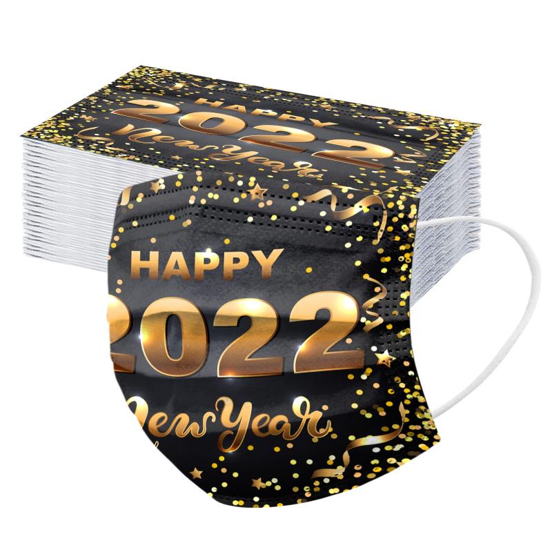 

Other Event & Party Supplies 50pc Disposable Mask Adults Print Face 3 Layer Christmas Gifts Mascarillas Halloween Cosplay Happy Year 2022