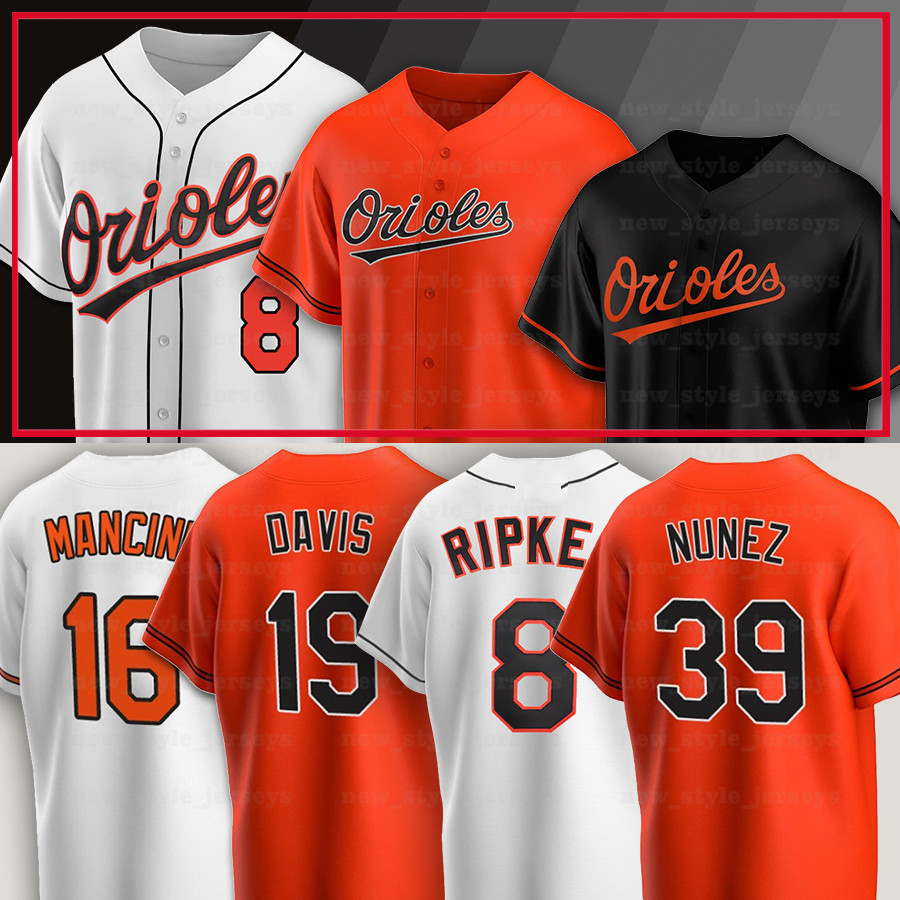 

8 Cal Ripken Jr. 16 Trey Mancini Baseball Jerseys 19 Chris Davis 5 Brooks Robinson 11 Jose Iglesias 60 Mychal Givens Ryan Mountcastle Earl Weaver Jorge López, Men(jin ying)