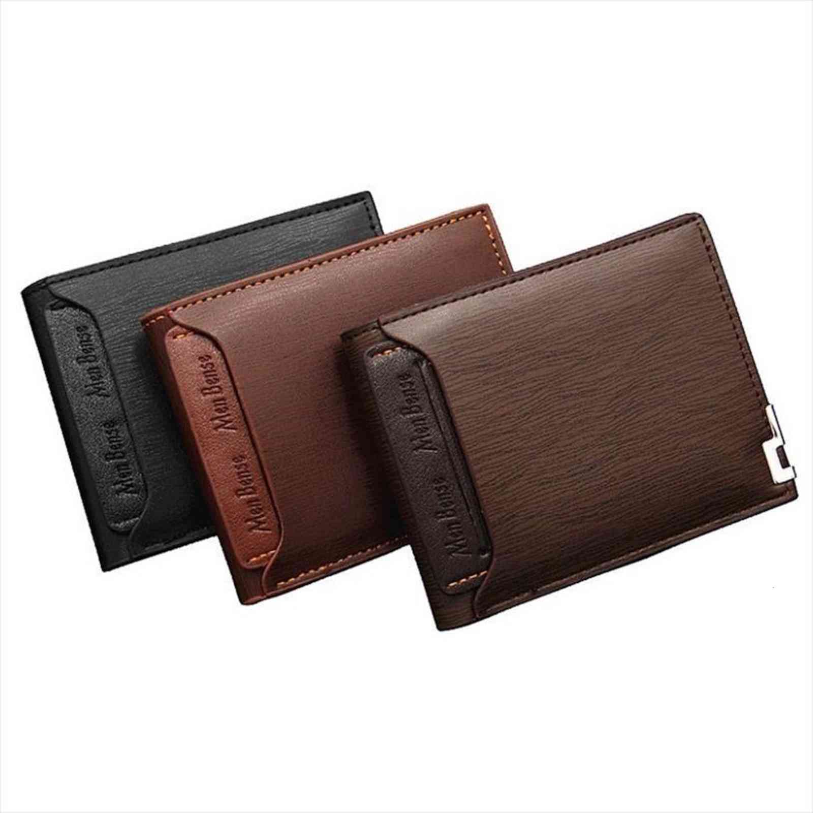 

men wallet leather card holder fashion purse multifunction for credit cards male iron edge billetera hombre, Red;black