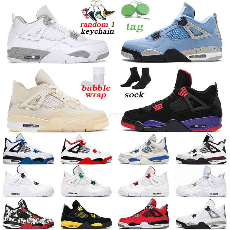 

Jumpman 4 Men Outdoor Shoes 4s Black Cat White Cement Fire Red University Blue Mens Womens Trainer, # 22
