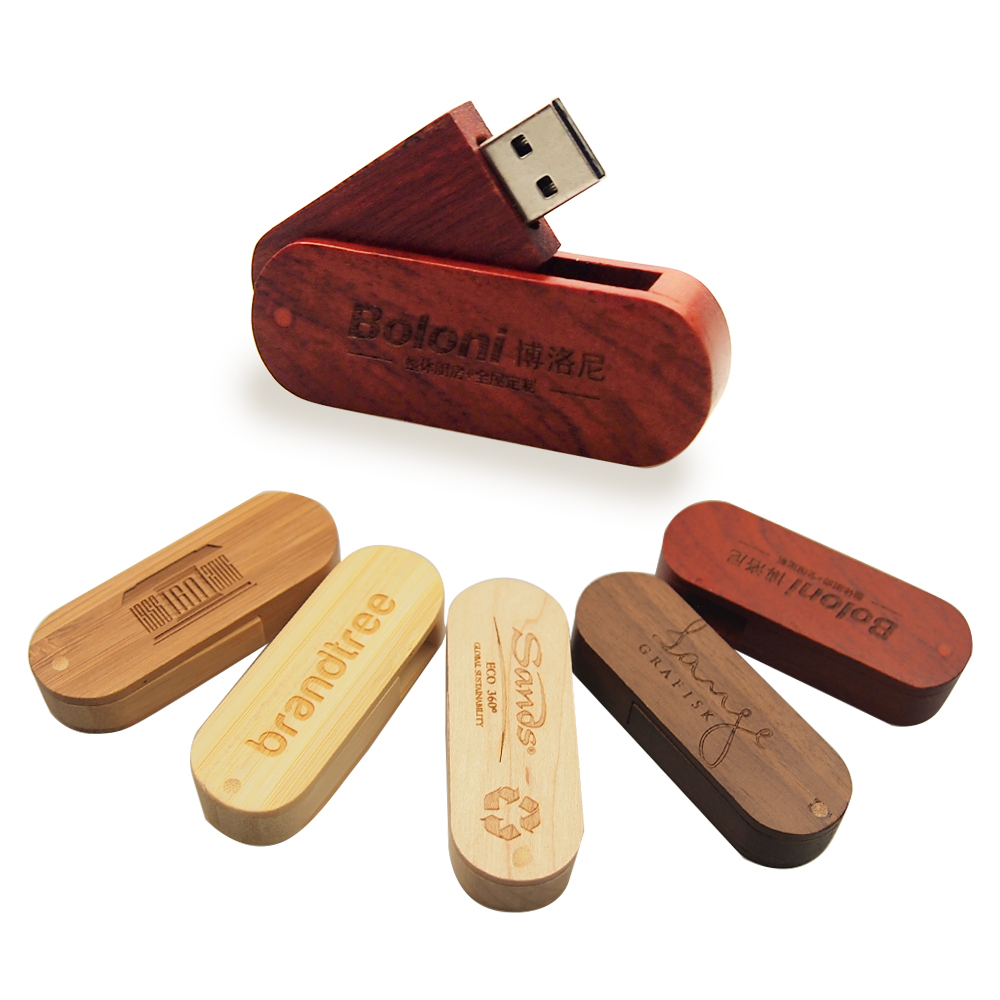 

Rotatable Wooden USB Flash Drives Pendrive Memory Stick pen drive 4GB 8GB 16GB 32GB wedding gift