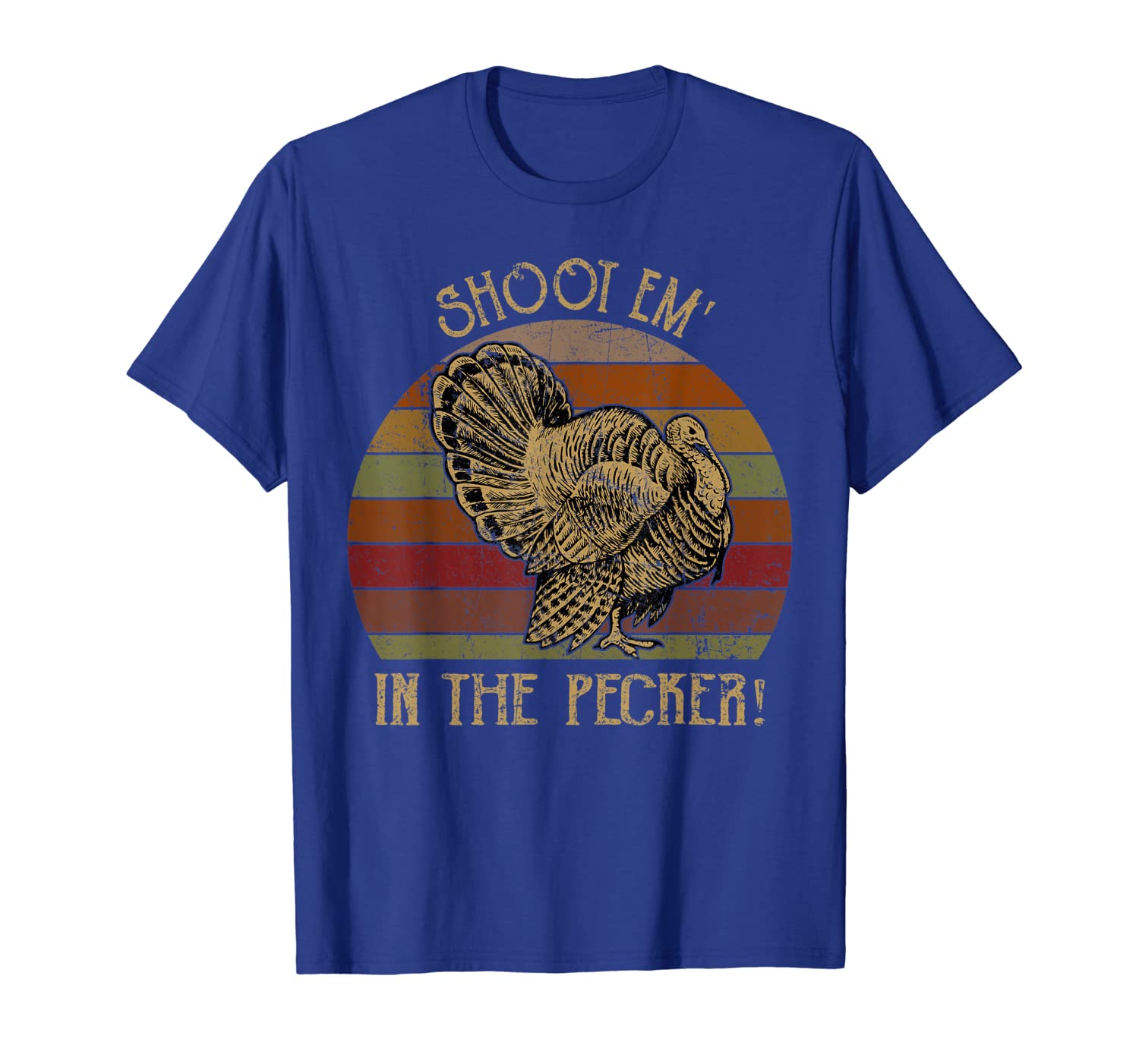 

Shoot Em' In The Pecker Turkey Hunting Tshirt Hunter Gifts, White;black