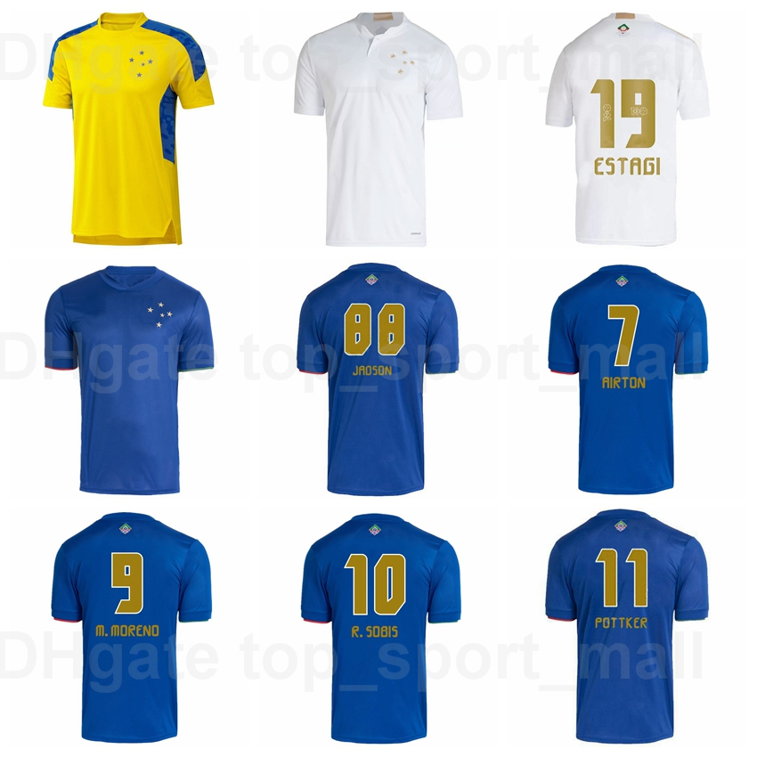 

2021-22 Cruzeiro Soccer Jersey 9 MORENO 22 FELIPE AUGUSTO 16 BRUNO JOSE 28 PICCOLOMO 4 RAMON 27 ROMULO 1 FABIO 46 SILVERIO SILVA Football Shirt Kits Blue White Yellow