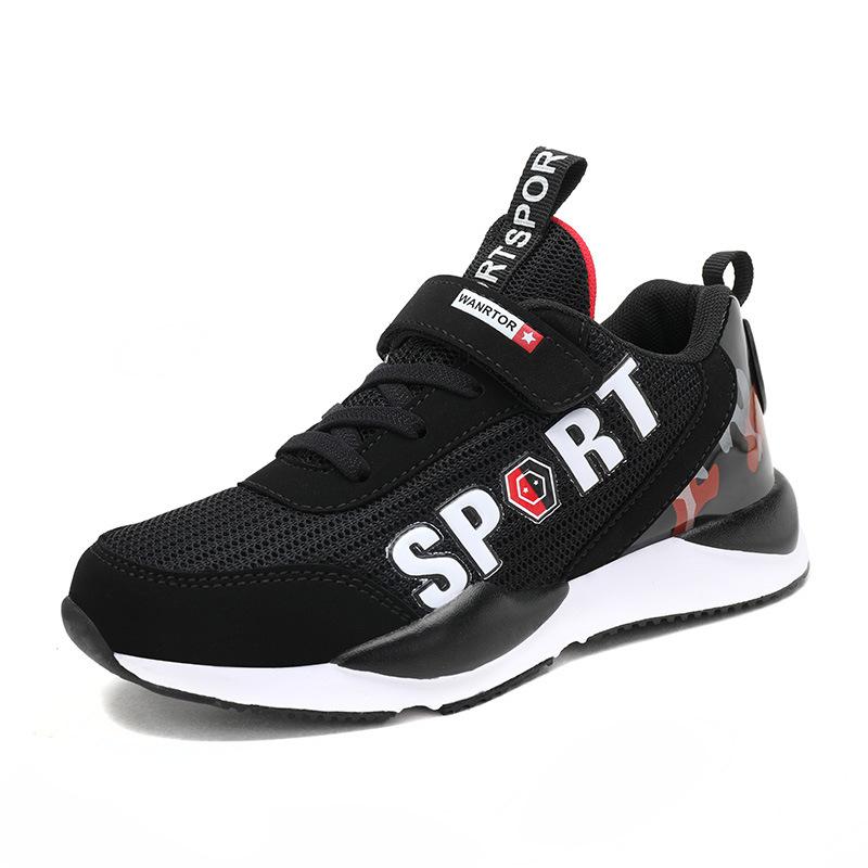 

Fashion Breathable Children Casual Shoes Baby Girl Boy Kids Running Sneaker Brand Sports Trainers Sneakers, Black;red
