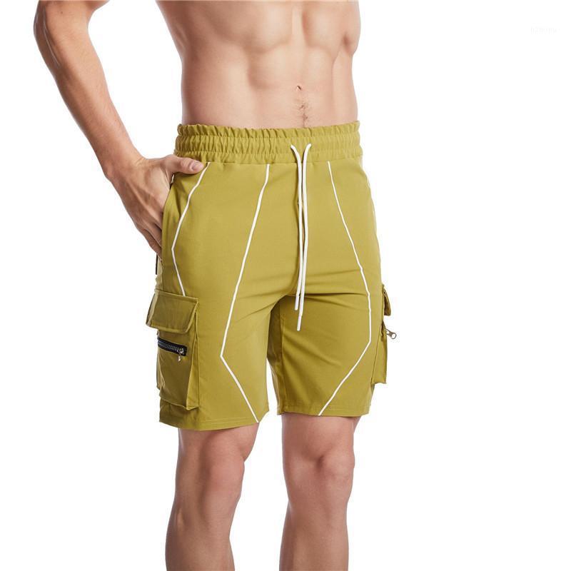 

Men's Shorts Brand Fitness Workout Cotton Men Cargo Short Trousers Jogger Multi-pocket Sports Sweatpants, Black