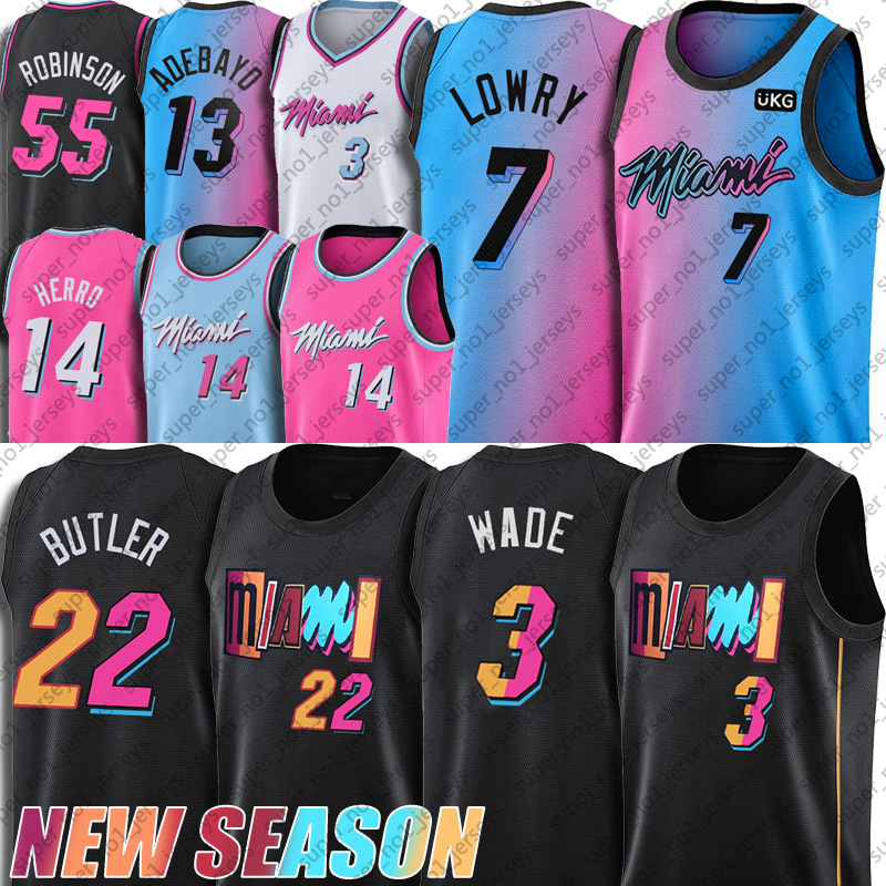 

Jimmy Kyle Butler Lowry Basketball Jersey Dwyane Dwayne Wade Jerseys Bam Tyler Adebayo Herro Shirt 55 Robinson Jerseys 2021 Season Miamis