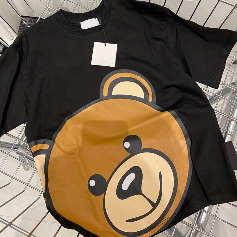 

Baby Designer Kid Tshirts Summer Girls Boys Fashion Tees Children Kids Casual Tops Trendy Bear Printed T Shirts 4 Colors, Blue