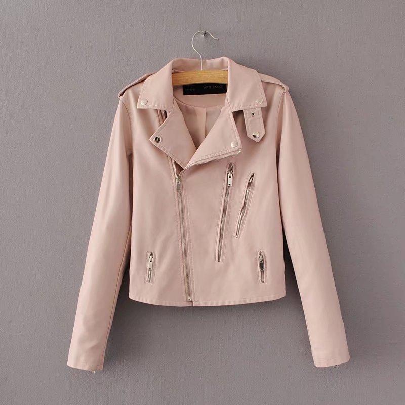 

Women' Leather & Faux 2021 Slim Lapel Coat Pu Jacket, Black