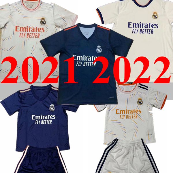 

men + kids kit 2021 2022 camiseta real madrid soccer jerseys SERGIO RAMOS 21 22 HAZARD BENZEMA KROOS Football shirt ASENSIO VALVERDE MODRIC, Black;yellow