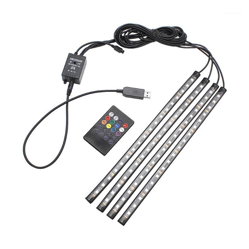 

Interior&External Lights RGB Car Atmosphere Lamp USB Music Sound Rhythm Control LED Strip Auto Interior Decoration Ambient Foot