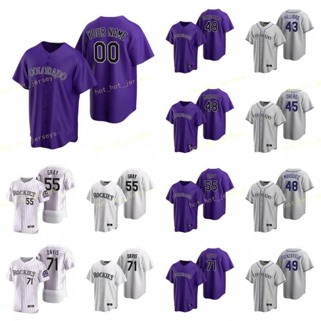 

Rodgers Brendan 7 Baseball Jersey Senzatela Antonio 49 Story Trevor 27 Tapia Raimel 15 Custom Men Kids Women Stitch, Blue;black