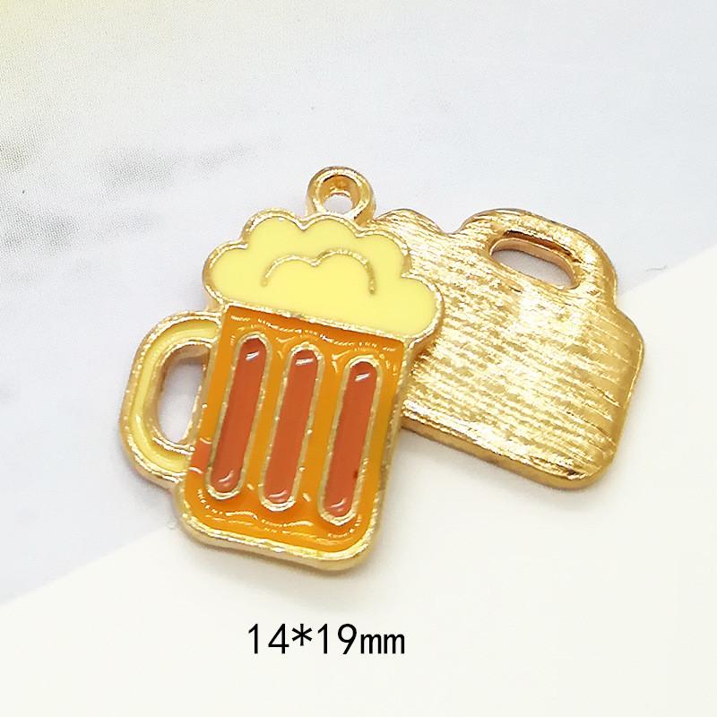 

Charms 5pcs Fashion Beer Cup Alloy DIY Dripping Oil Accessories Foam Headwear Pendant Christmas Gift, Bronze;silver