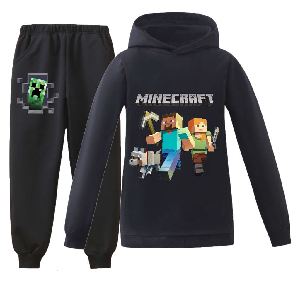 

My world minecraft Hooded Sweater + fashion medium and large children's suit, Red