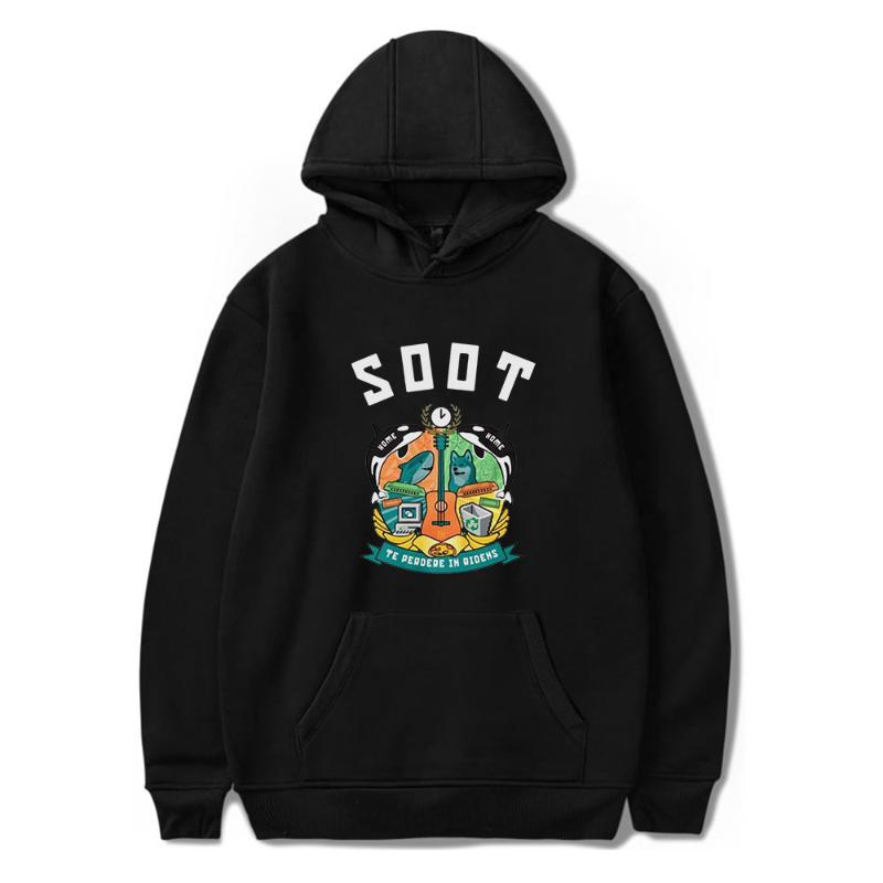 

Men's Hoodies & Sweatshirts Wilbur Soot American High Street Hip-hop Spring Cartoon Print Casual Harajuku Young Style Streetwear Unisex Hood, Black