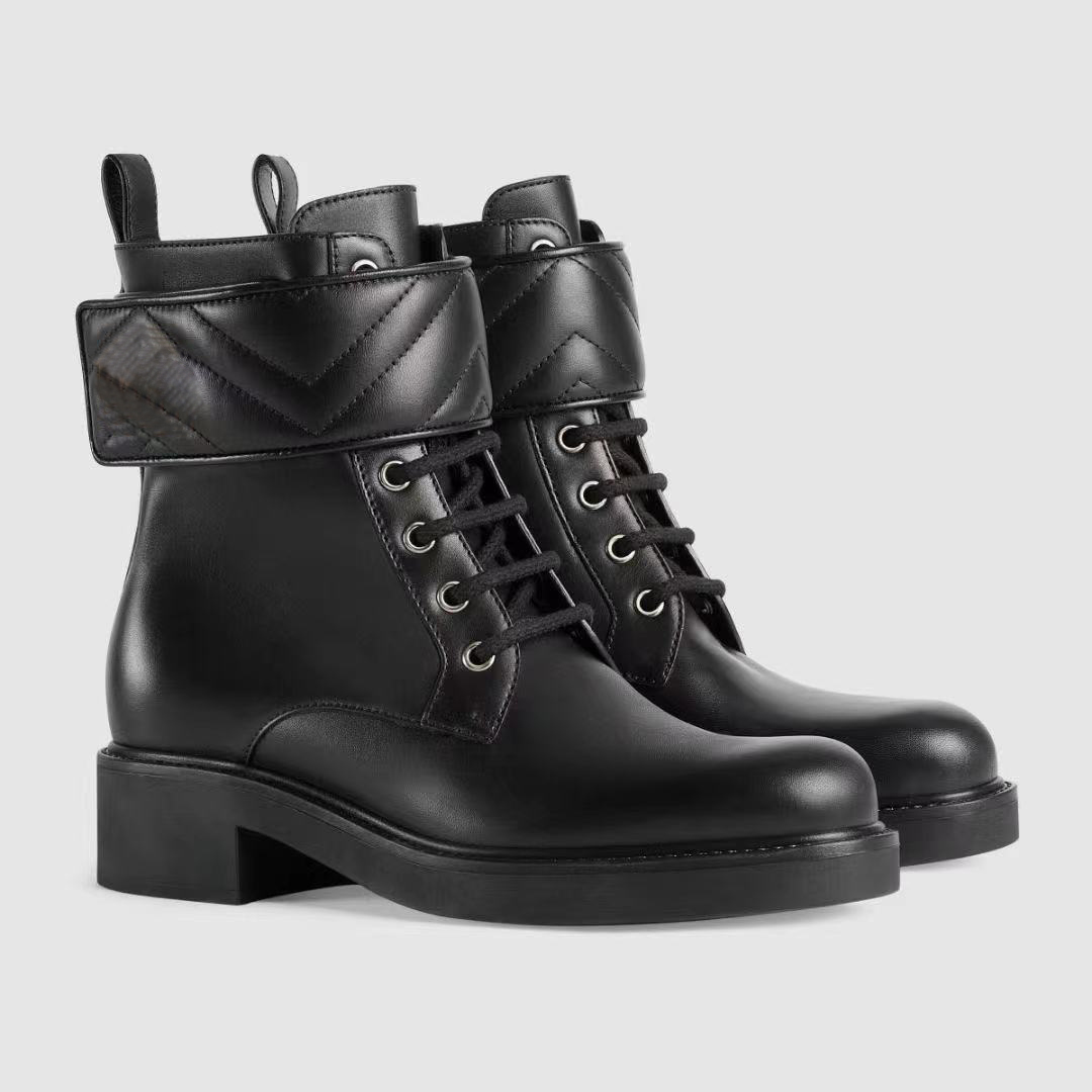 

New Designer and nylon fabric Women Ankle Boots Leather Biker Australia Winter size eur35-41, Black