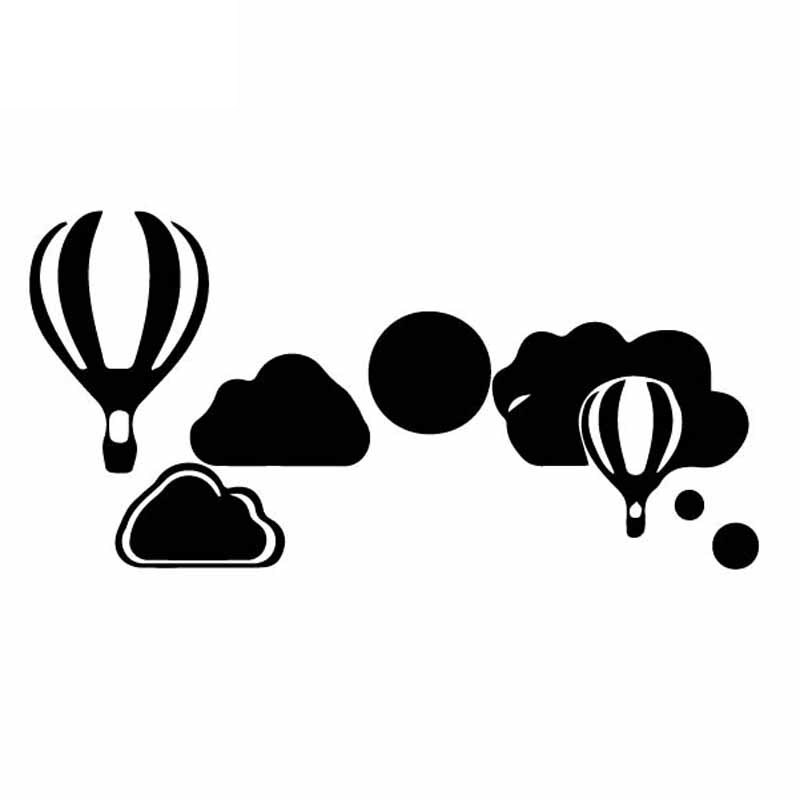 Clouds In The Hot Air Balloon Sky Car Decals Car Window Decoration Personalized Waterproof Decals Black/white, 16cm*8cm-image-687056285