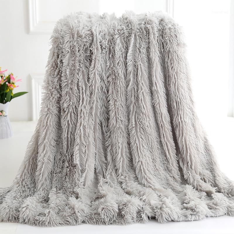 

Blankets Coral Fleece Blanket For Sofa Bed Luxury Two-faced Bedspread Winter Warm Plush Women Wrap Travel Nap Throw