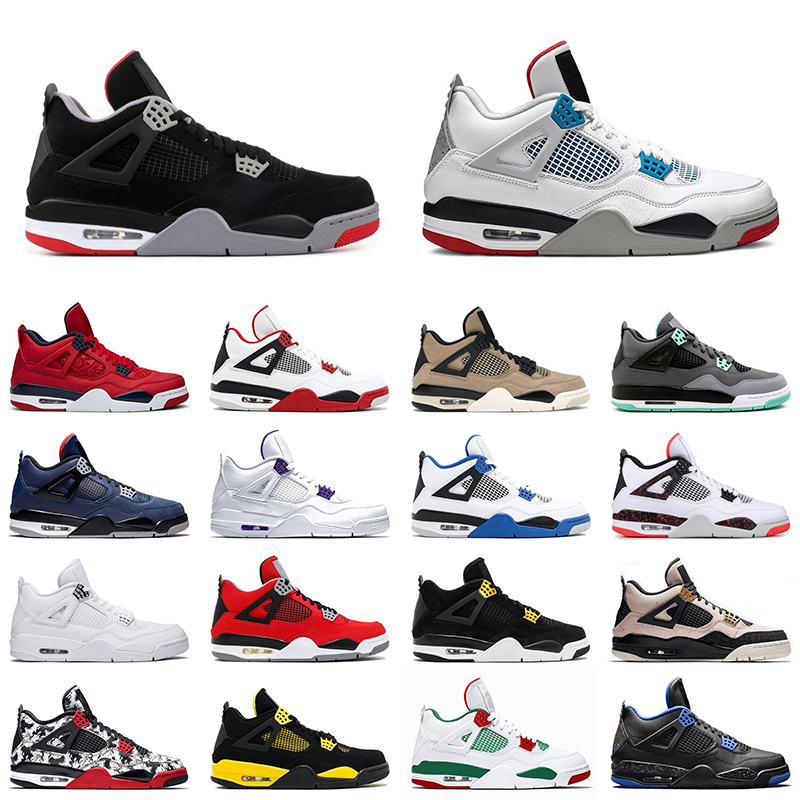 

4s Men basketball shoes Jumpman 4 Bred University Blue Sail What The mens sport sneakers size 5.5-13, What the 40-47