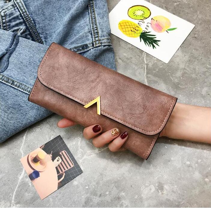 

Factory wholesale women handbag Retro Leather long wallet simple two pieces sleeve mother purse multi position leathers hand hold purss, Grey2(boutique box)