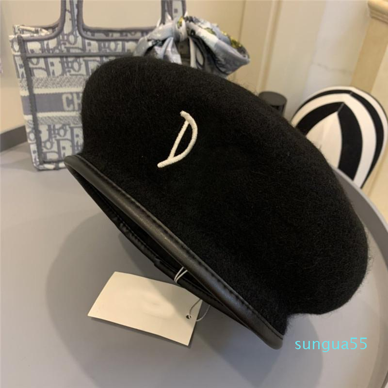 

fashion Top quality haute couture newsboy hats berets winter autumn fashionelegant hats British Style Girls Artist Painter Cap Warm Hat, Gold+black