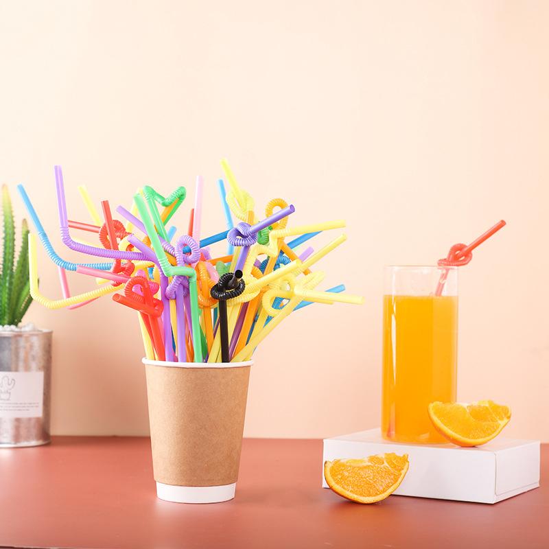 

Drinking Straws 100PCS/Set Colorful Disposable Plastic Birthday Party Bar Decor Mix Colors Supplies Multi Colored Rainbow Straw