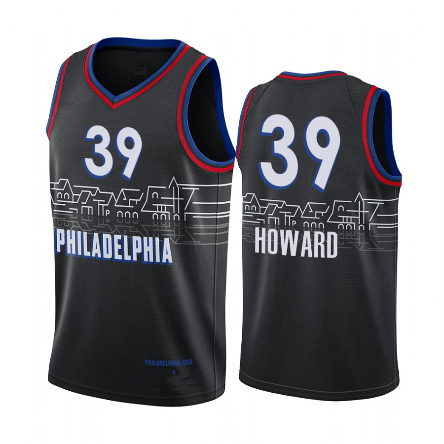 

Men #39 Dwight Howard 2019-20 Icon City basketball Jersey, Black;red