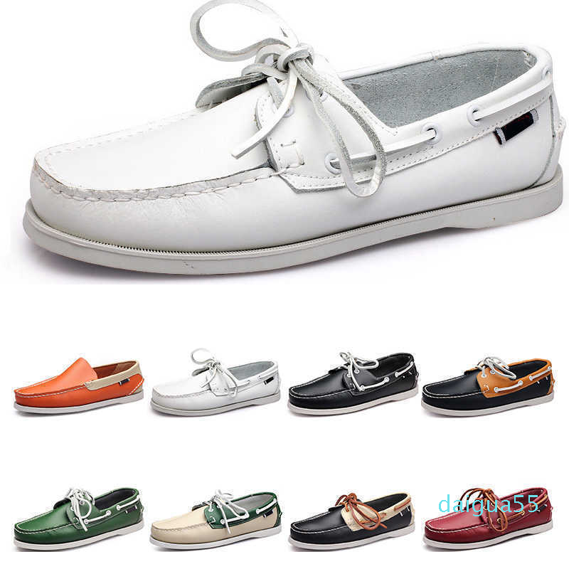 

Mens casual shoes leather British style black white brown green yellow red fashion outdoor comfortable breathable, 12