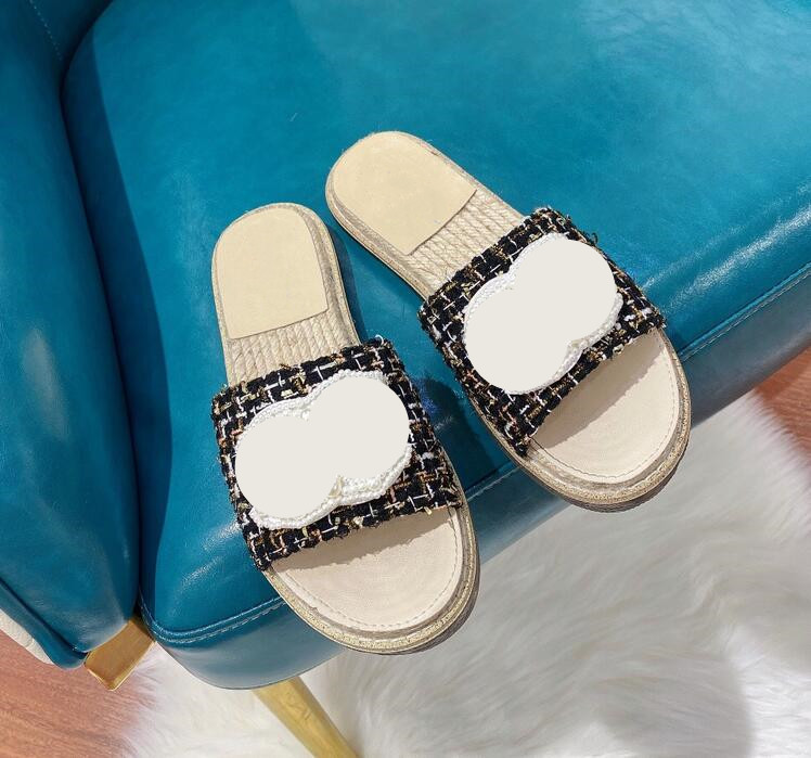 

Fashion Women's Comfortable sandals Ladies pearl C beach slippers high quality straw fisherman shoes female casual peep toe sandal C22164