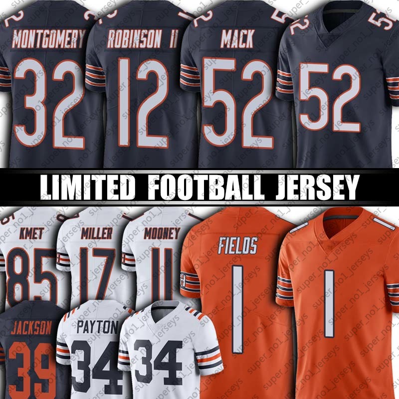 

1 Justin Fields 52 Khalil Mack Jersey Walter Payton 4 Eddie Jackson Football Jerseys ChicagoBears12 Allen Robinson David Montgomery, Woman custom jersey (xd)