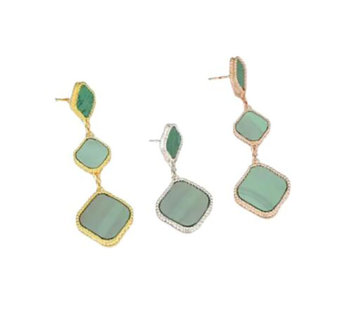 

Fashion Two and Three Charm Stud Dangle Chandelier Earrings for lady Women Party Wedding Lovers gift engagement Jewelry for Bride NRJ, Silver