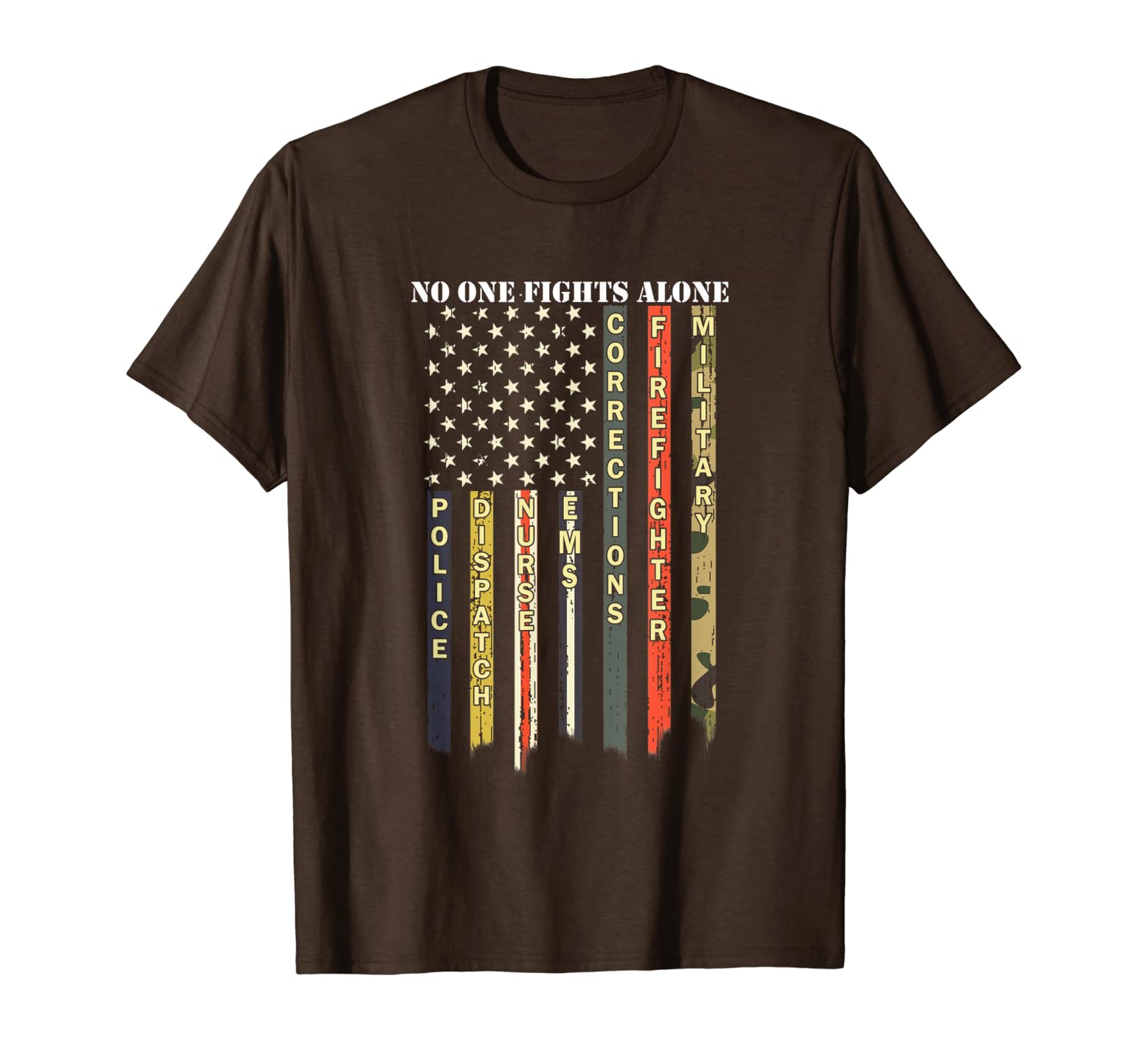 

correctional officer no one fights alone t-shirt, White;black