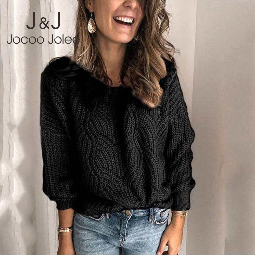 

Jocoo Jolee Autumn Winter Casual O Neck Loose Sweaters Vintage Hollow Out Pullovers Vintage Harajuku Tops Plus Size 210518, Gray