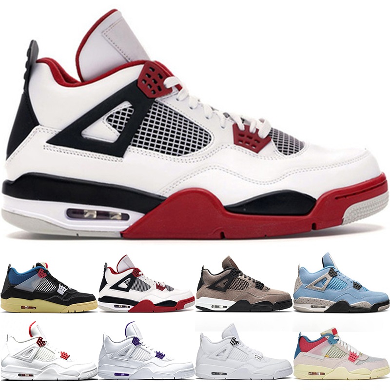 

Basketball Shoes 4s Men Chaussures 4 University Blue White Oreo Taupe Haze Fire Red Starfish What the Mens Trainers Sports Sneakers Size 40-47, #5 pure money