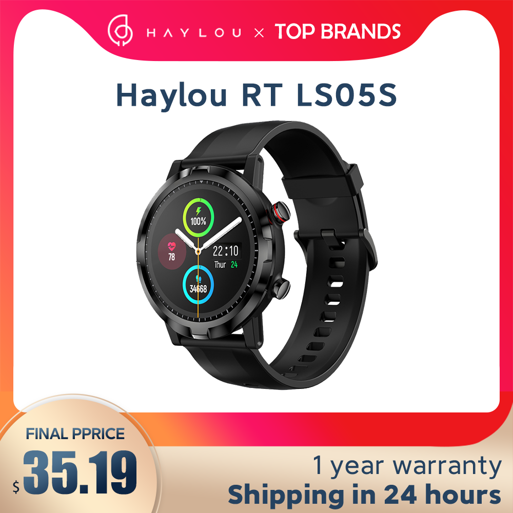 

Haylou RT LS05S Smart Watch IP68 Waterproof Smartwatch 12 Sport Mode Heart Rate Monitor Fitness Tracker Android IOS Blood Oxygen, Black