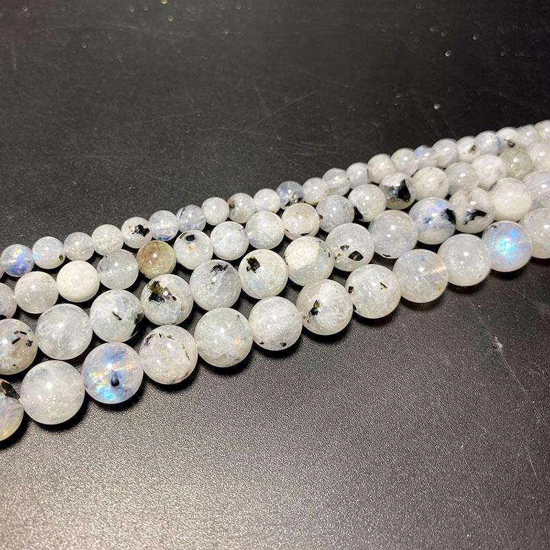 

Other Fine 100% Natural Stone Black White Moonstone Round Gemstone Beads For Jewelry Making DIY Bracelet Necklace Earrings 4/6/8MM