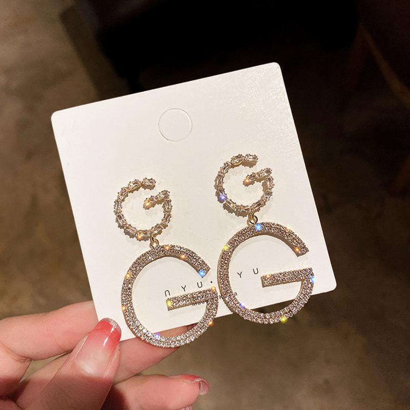 Luxury Letter G Snake Chain Dangle Earrings Daisy Flower Tassel Alphabet Brand Long Thread Earring For Women Fashion Jewelry & Chandelier-image-696766488