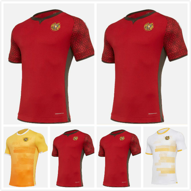 

21 22 Armenia soccer jerseys home away 2021 2022 Briasco Tigran Barseghyan Khoren Bayramyan Hakobyan Adamyan Camisa de futebol men kit football shirts, Red
